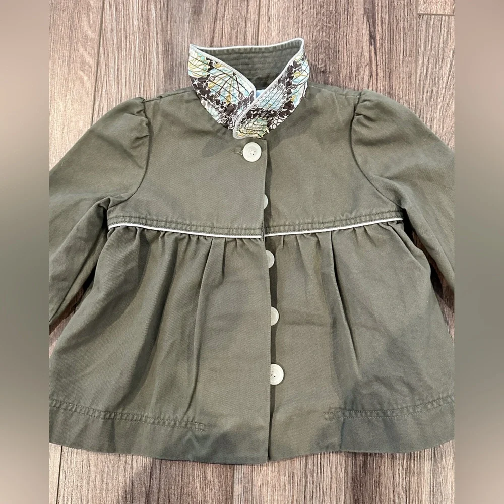 Marie Chantal Girls 4T Gray/Green Jacket